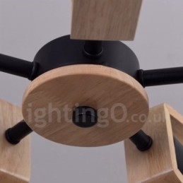 Wood Single Tier 3 lys lysekrone lampe moderne moderne stil