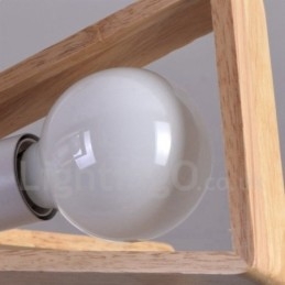 Wood Single Tier 3 lys lysekrone lampe moderne moderne stil