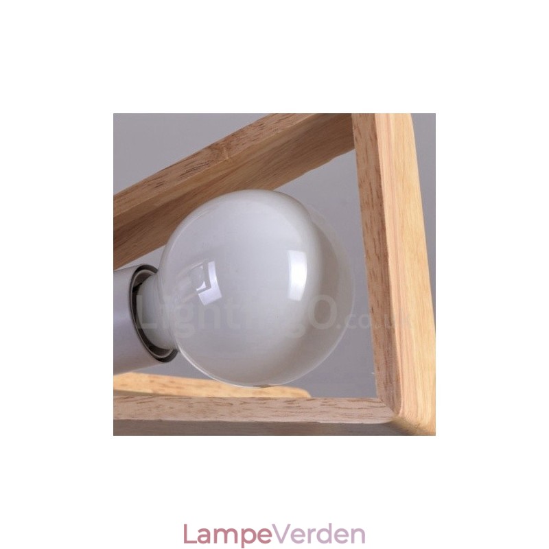 Wood Single Tier 3 lys lysekrone lampe moderne moderne stil