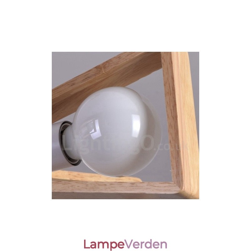 Wood Single Tier 5 lys lysekrone lampe moderne moderne stil