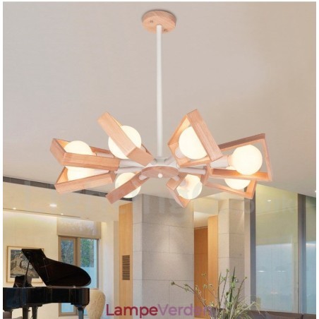 Wood Single Tier 8 lys lysekrone lampe moderne moderne stil Wood Single Tier 8 lys lysekrone lampe moderne moderne stil