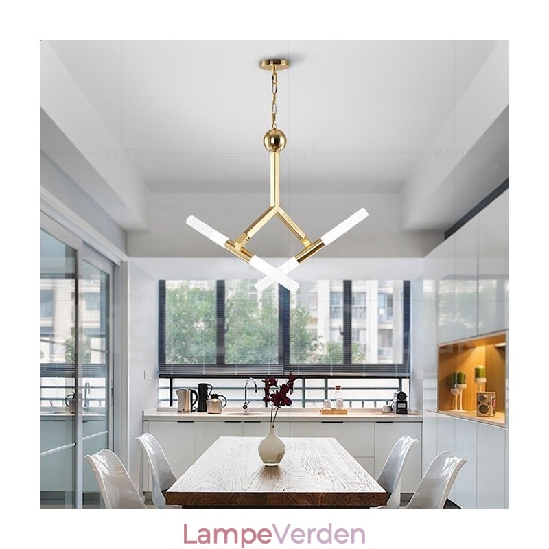 Modern Contemporary 2 Tier 4 lys gylden lysekronelampe