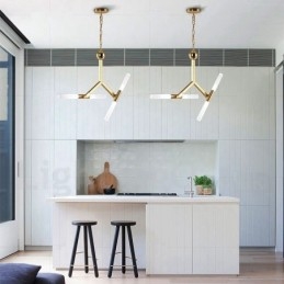 Modern Contemporary 2 Tier 4 lys gylden lysekronelampe