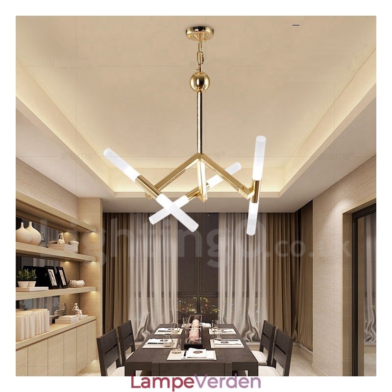 Modern Contemporary 2 Tier 6 lys gylden lysekronelampe