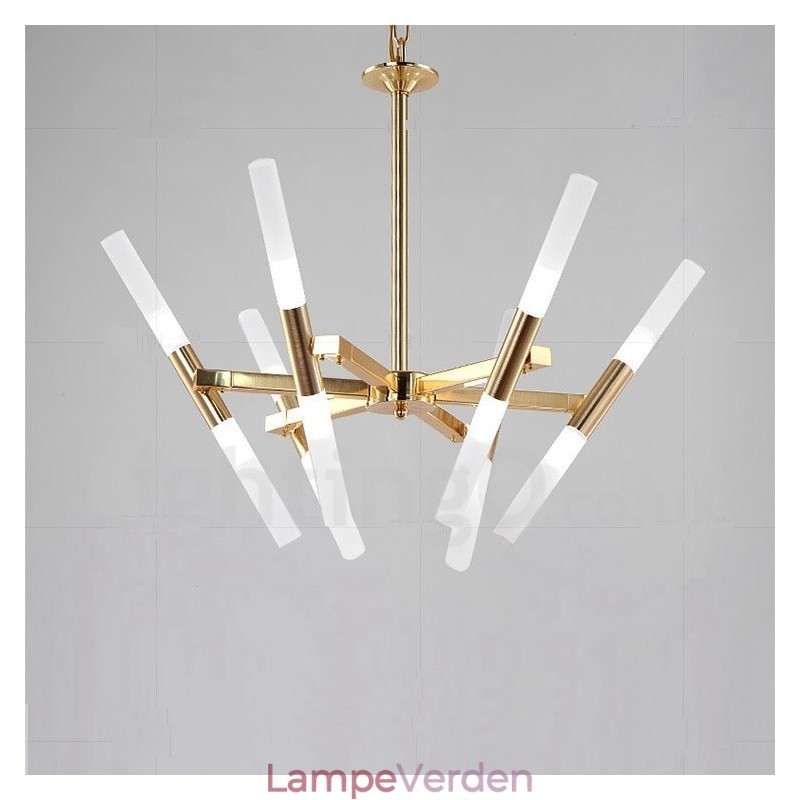 Modern Contemporary 2 Tier 12 Light Golden Chandelier Lamp