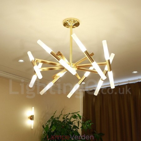 Modern Contemporary 2 Tier 16 Light Golden Chandelier Lamp
