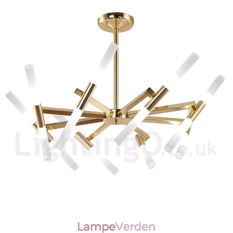 Modern Contemporary 2 Tier 16 Light Golden Chandelier Lamp
