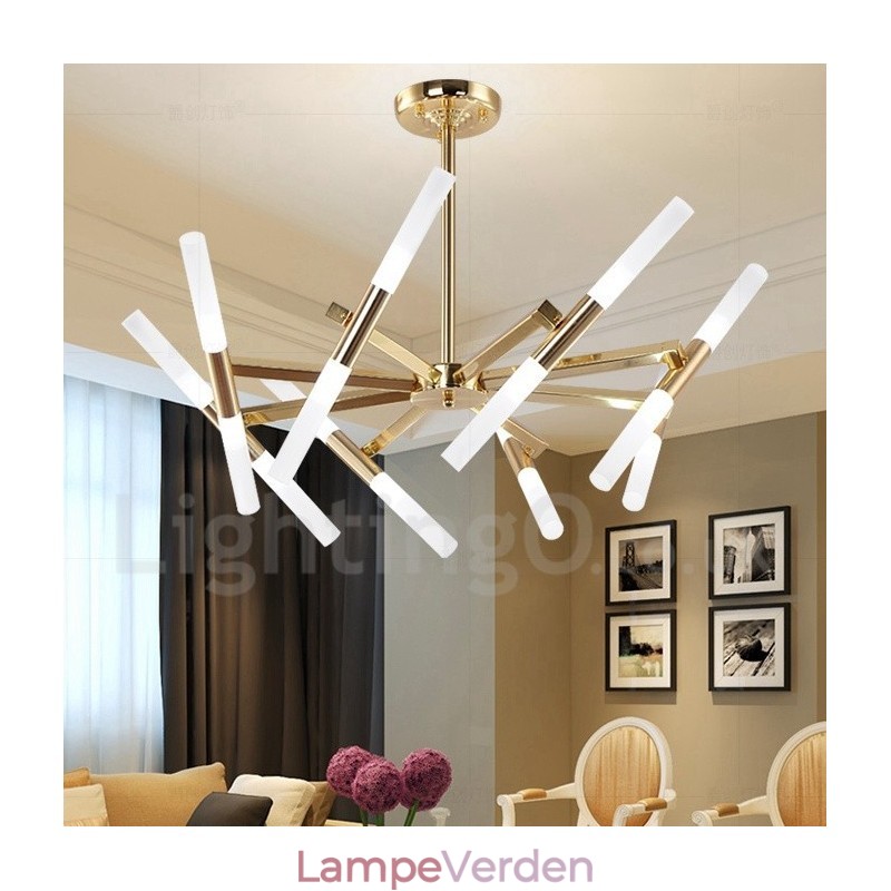 Modern Contemporary 2 Tier 16 Light Golden Chandelier Lamp