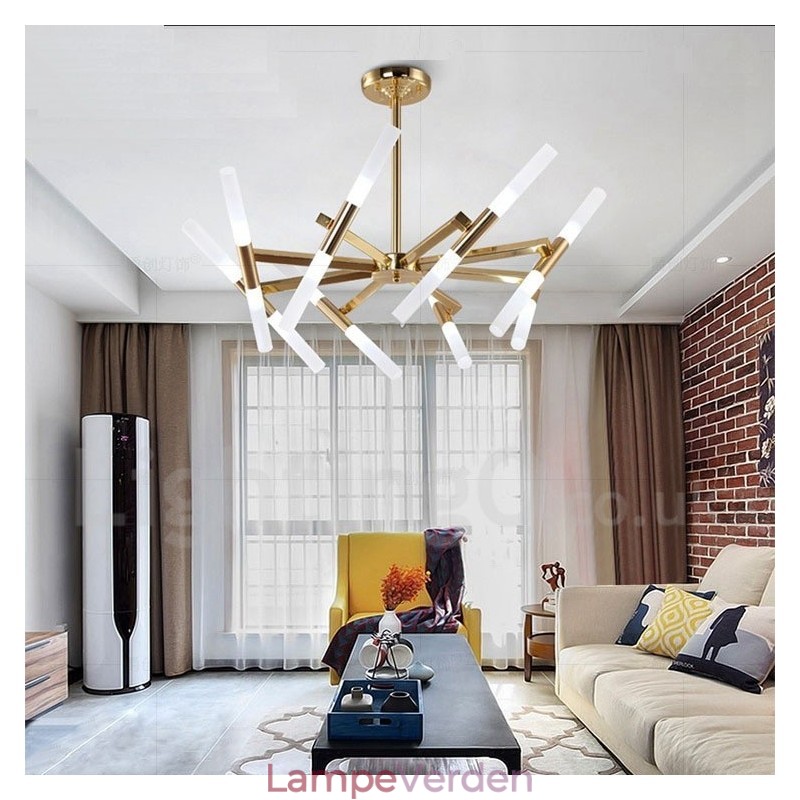 Modern Contemporary 2 Tier 16 Light Golden Chandelier Lamp