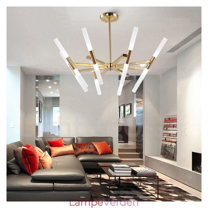 Modern Contemporary 2 Tier 16 Light Golden Chandelier Lamp