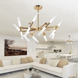 Modern Contemporary 2 Tier 16 Light Golden Chandelier Lamp