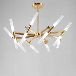 Modern Contemporary 2 Tier 16 Light Golden Chandelier Lamp