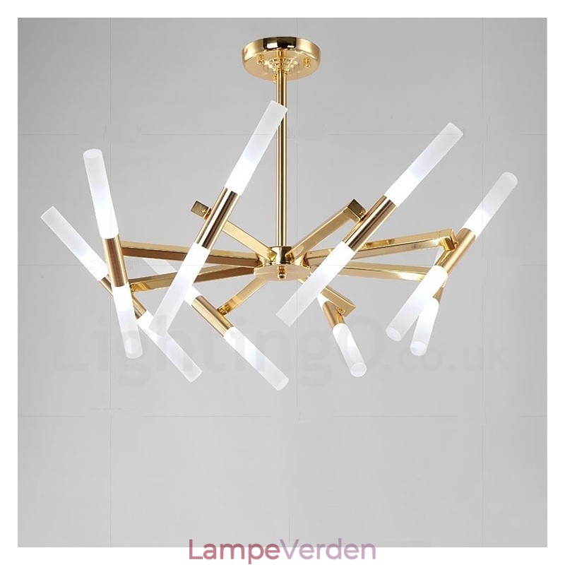 Modern Contemporary 2 Tier 16 Light Golden Chandelier Lamp