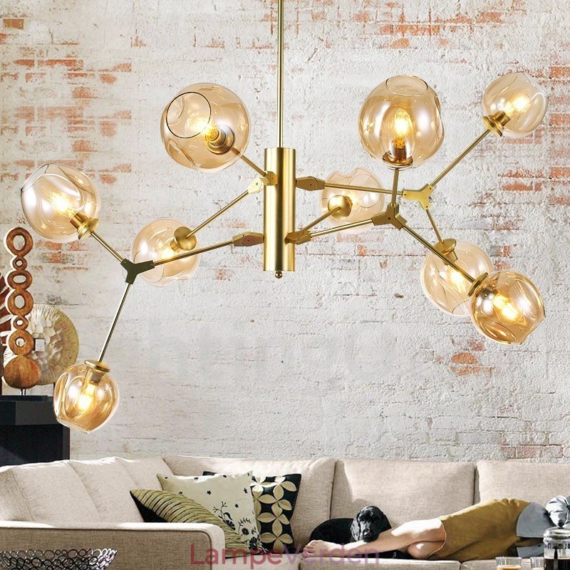 Lysekrone med glasskærm moderne moderne stil