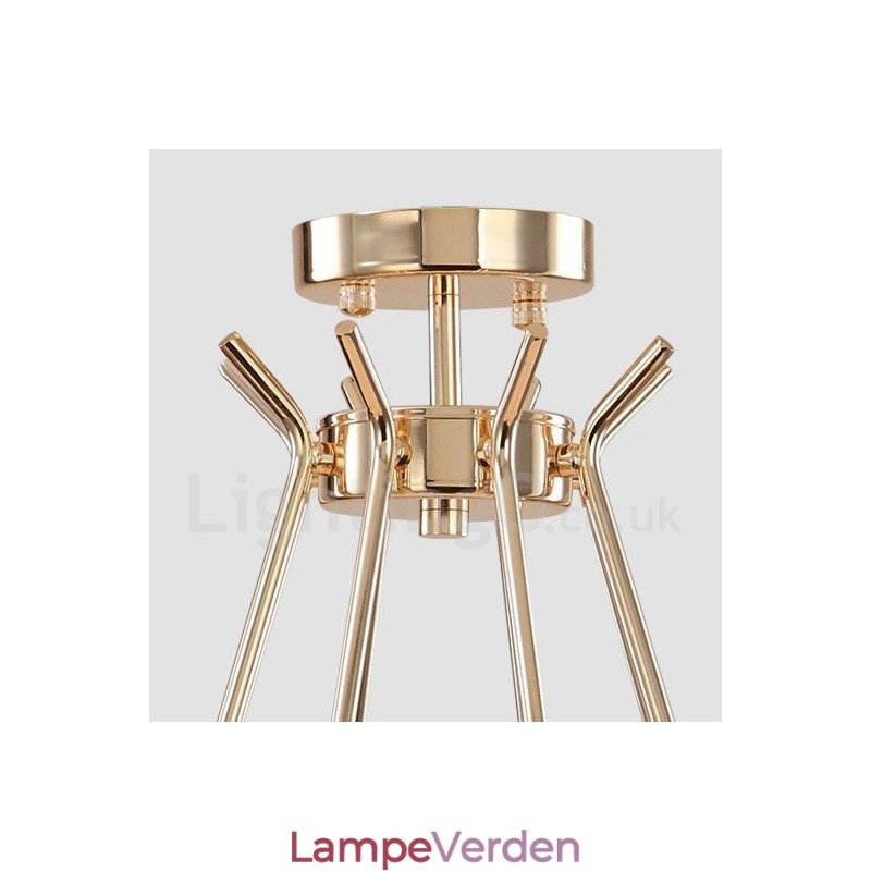 6 lys 2-lags moderne moderne metal lysekronelampe med glasskærm