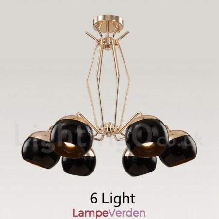 6 lys enkelt lag moderne moderne lysekrone i metal med glasskærm