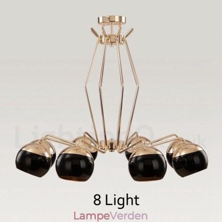 8 lys enkelt lag moderne moderne lysekrone i metal med glasskærm