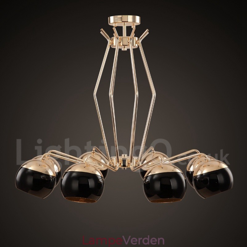 8 lys enkelt lag moderne moderne lysekrone i metal med glasskærm