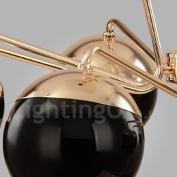 8 lys enkelt lag moderne moderne lysekrone i metal med glasskærm