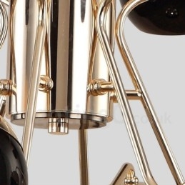 8 lys enkelt lag moderne moderne lysekrone i metal med glasskærm