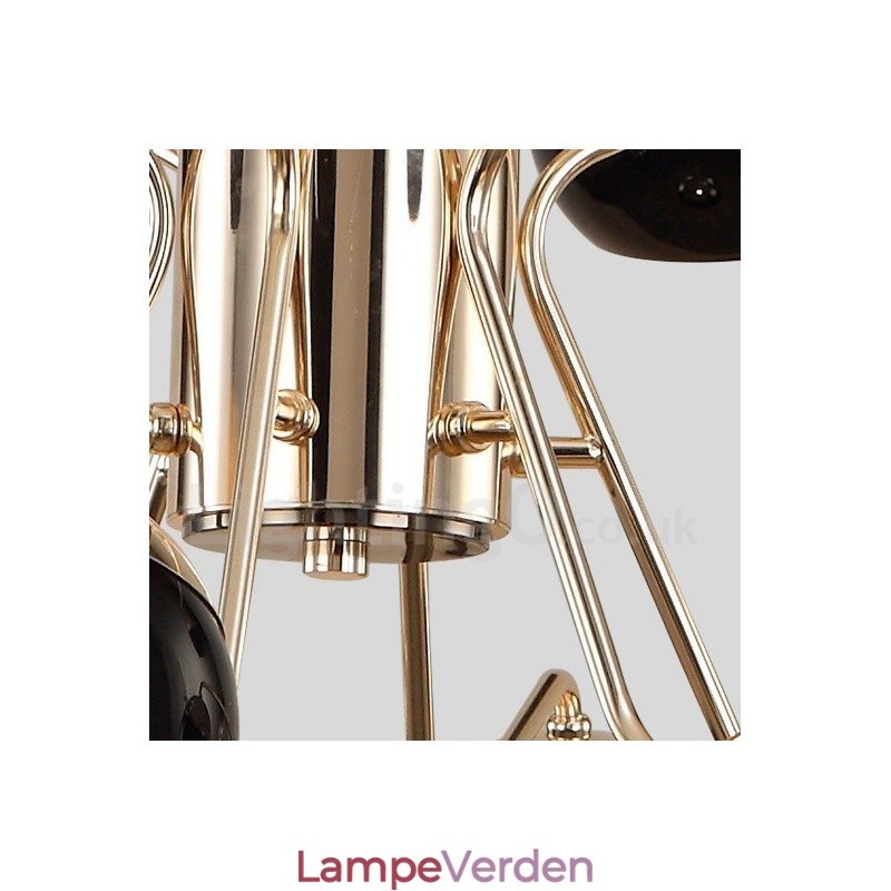 16 lys 2-lags moderne moderne metal lysekronelampe med glasskærm