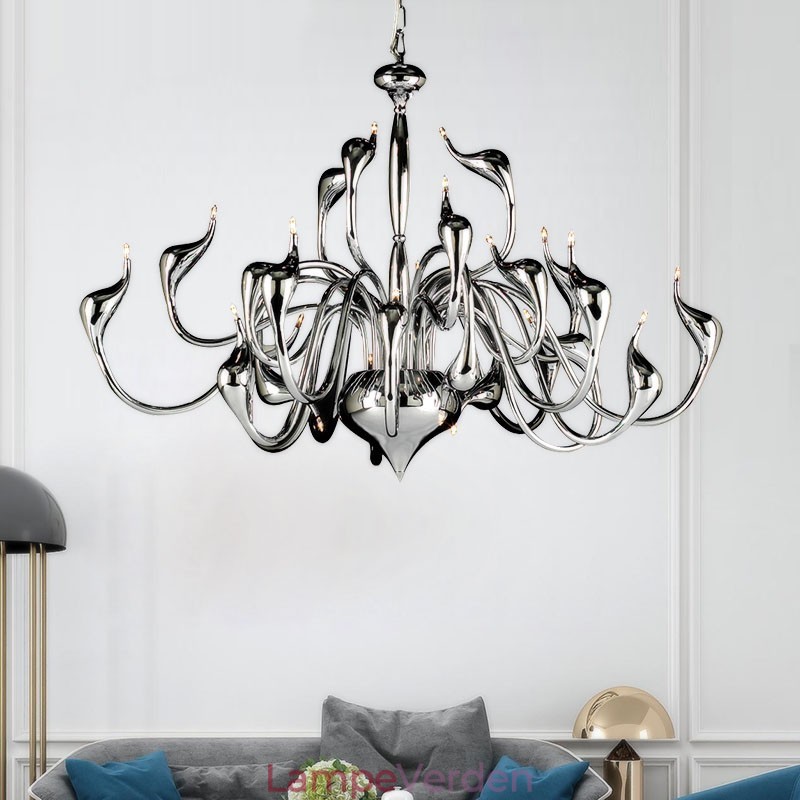 24 lys Modern Swan lysekrone Lys G4 Forkromet pære inkluderet