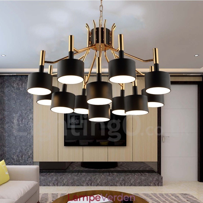 Modern Contemporary 12 Light 2 Tier lysekrone Lamp Light