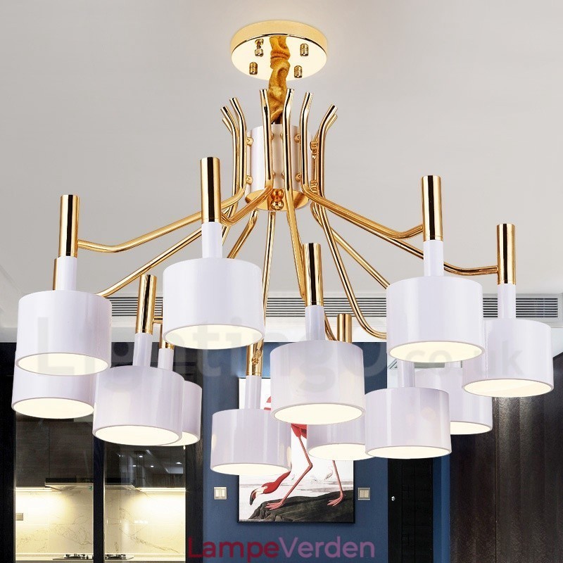 Modern Contemporary 12 Light 2 Tier lysekrone Lamp Light