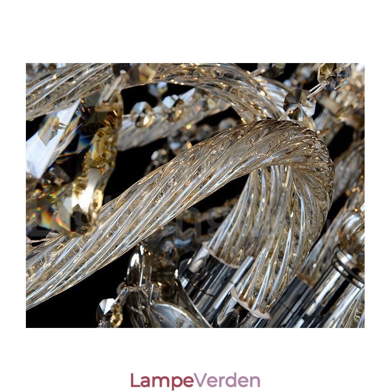 Retro Vintage Cognac farve K9 krystal moderne lysekrone med 6 lys