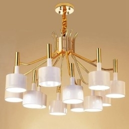 Modern Contemporary 12 Light 2 Tier lysekrone Lamp Light