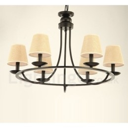 Country Retro 6 Light Single Tier lysekrone Lampe Light