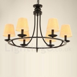 Country Retro 6 Light Single Tier lysekrone Lampe Light