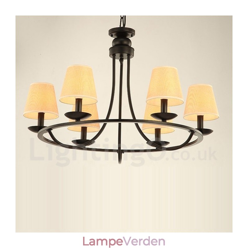 Country Retro 6 Light Single Tier lysekrone Lampe Light