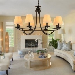 Country Retro 8 Light Single Tier lysekrone Lampe Light