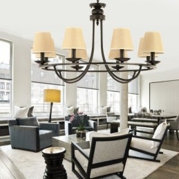 Country Retro 8 Light Single Tier lysekrone Lampe Light