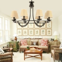 Country Retro 8 Light Single Tier lysekrone Lampe Light