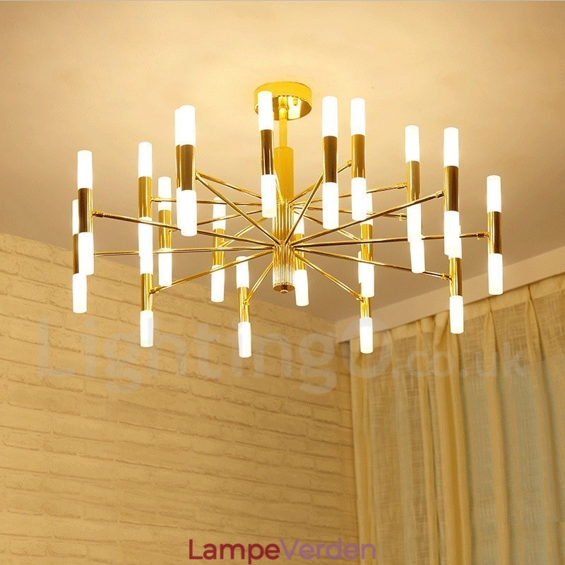 40 lys gylden 2-lags moderne moderne lysekrone lyslampe
