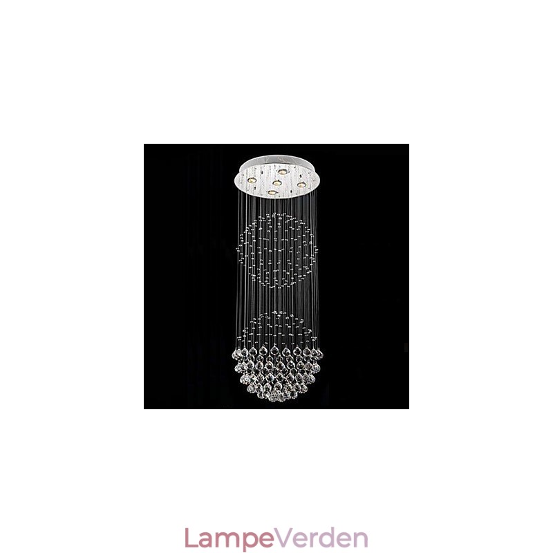 Pendel Moderne Krystal Lysekrone 5 Lys Sølv Canpoy Klar Krystal Globe Loftslamper Armaturer