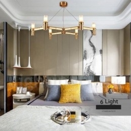 6 lys enkelt lag moderne moderne lysekrone lampe lys