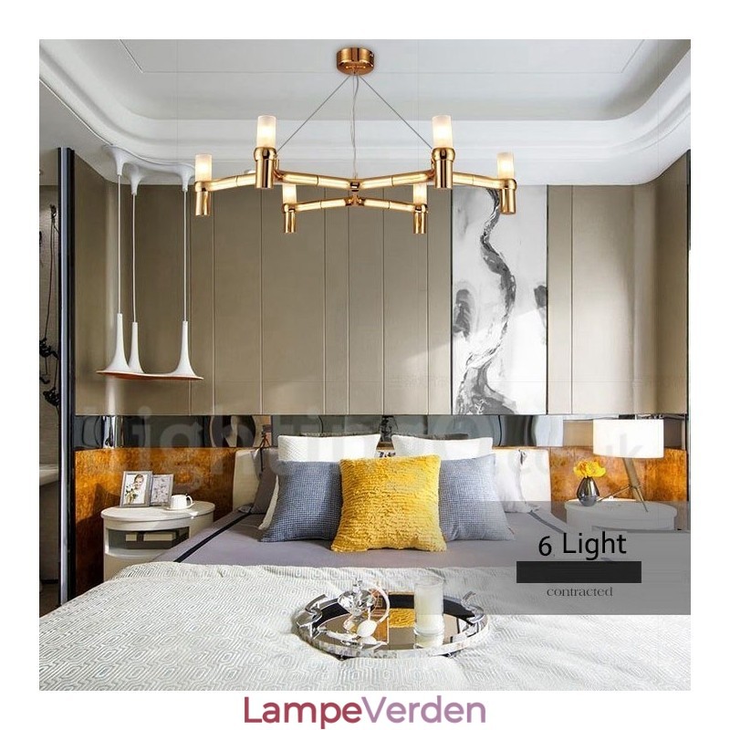 6 lys enkelt lag moderne moderne lysekrone lampe lys