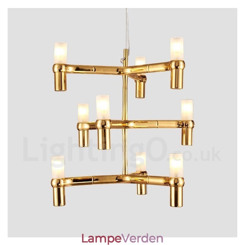 9 lys 3-lags moderne moderne lysekrone lampe lys