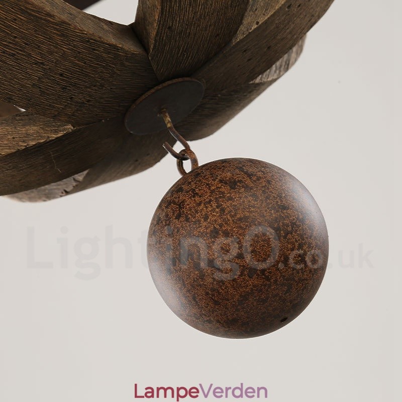 Country Vintage træ 6 lys lysekrone lampe lys