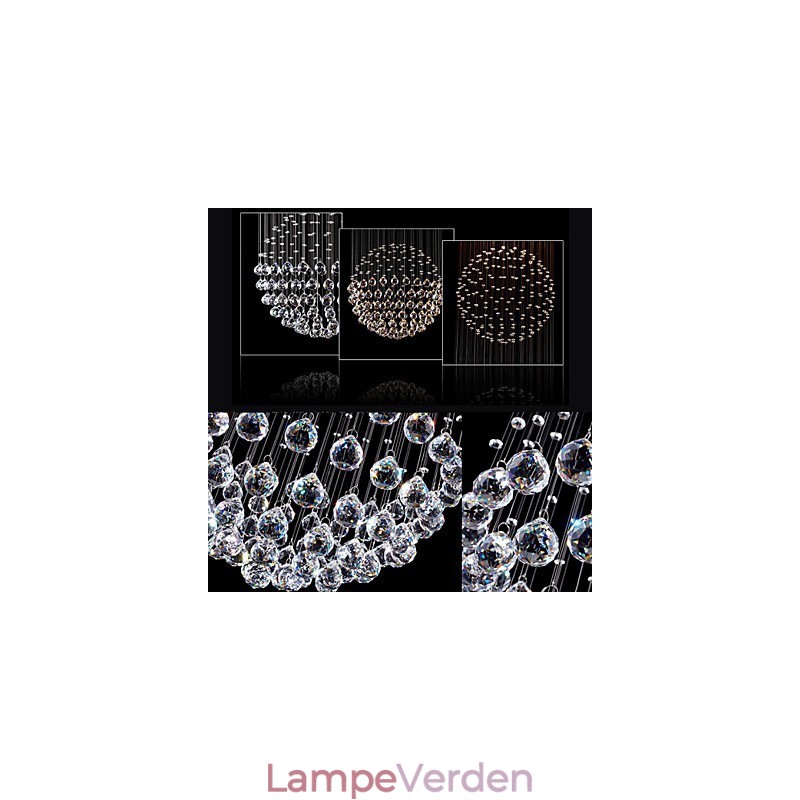 Pendel Moderne Krystal Lysekrone 5 Lys Sølv Canpoy Klar Krystal Globe Loftslamper Armaturer
