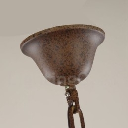 Country Wooden Vintage 6 Light Single Tier lysekrone Light Wood Lamp