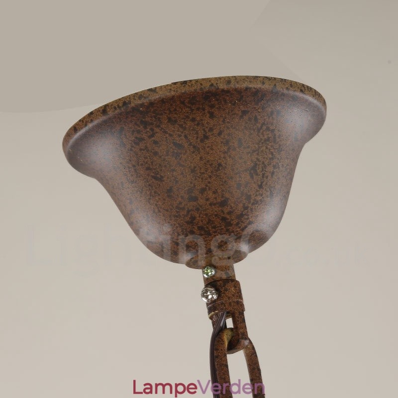 Country Wooden Vintage 6 Light Single Tier lysekrone Light Wood Lamp