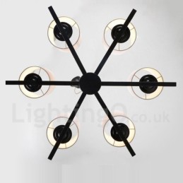 Modern Contemporary 6 Light Single Tier lysekrone Lamp Light