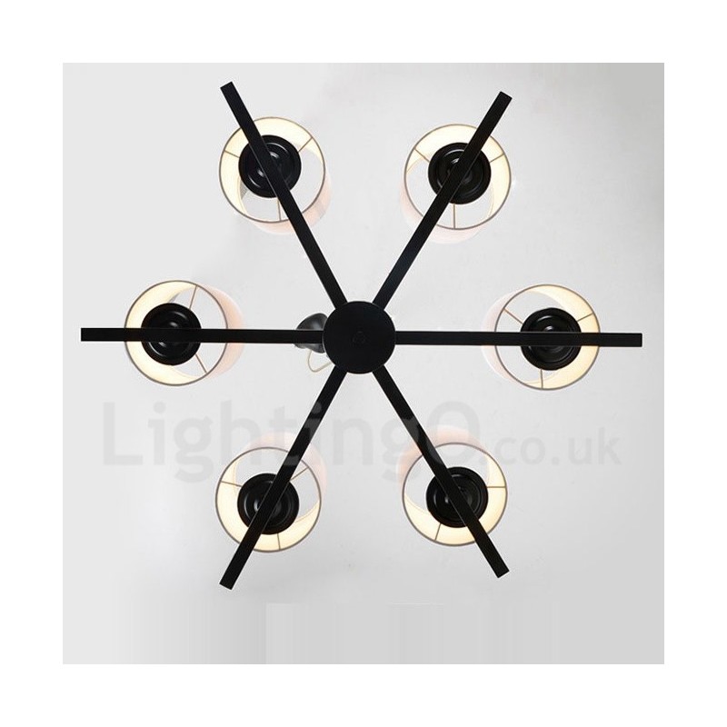 Modern Contemporary 6 Light Single Tier lysekrone Lamp Light