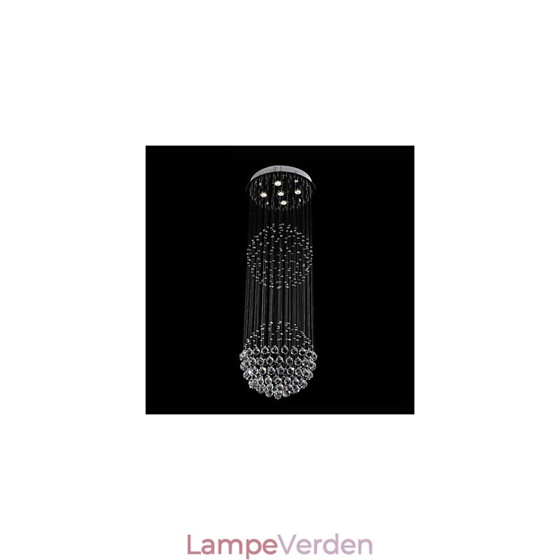 Pendel Moderne Krystal Lysekrone 5 Lys Sølv Canpoy Klar Krystal Globe Loftslamper Armaturer