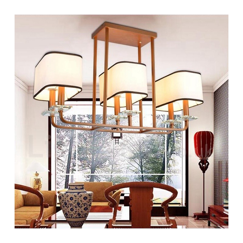 Modern Contemporary 6 Light Single Tier lysekrone Lamp Light