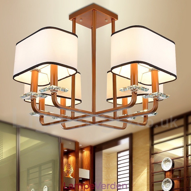 Modern Contemporary 8 Light Single Tier lysekrone Lamp Light